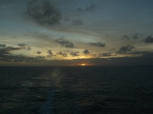 Sunset in the South Pacific April 23, 2015 (Ruth Jewell) 