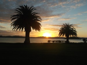 Sunset at the Bay of Islands, New Zealand April 2, 2015, by Ruth Jewell 
